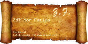 Zádor Fatima névjegykártya